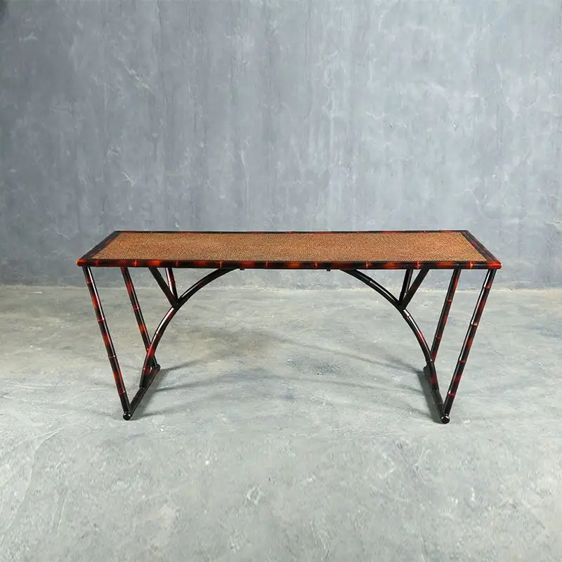 

Handmade bamboo bridge tea table living room household Chinese coffee table and chairs