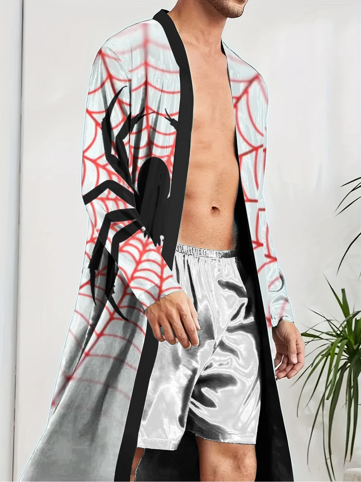 1pcs Men's Robes 2026 Spring/Summer Graphic Robes 3D Printed Funny pajamas Breathable Sleepwear robe Sleepwear