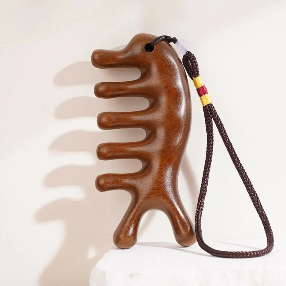 مشط تدليك ميريديان بخمسة أسنان معلق متعدد الوظائف لتدليك الرأس بأسنان واسعة يساعد على الدورة الدموية #1