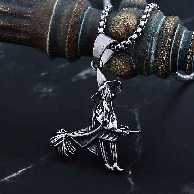 Movie 2024 New Fashion 316L Stainless Steel Witch Pendant Necklace For Man Women Couple Gift