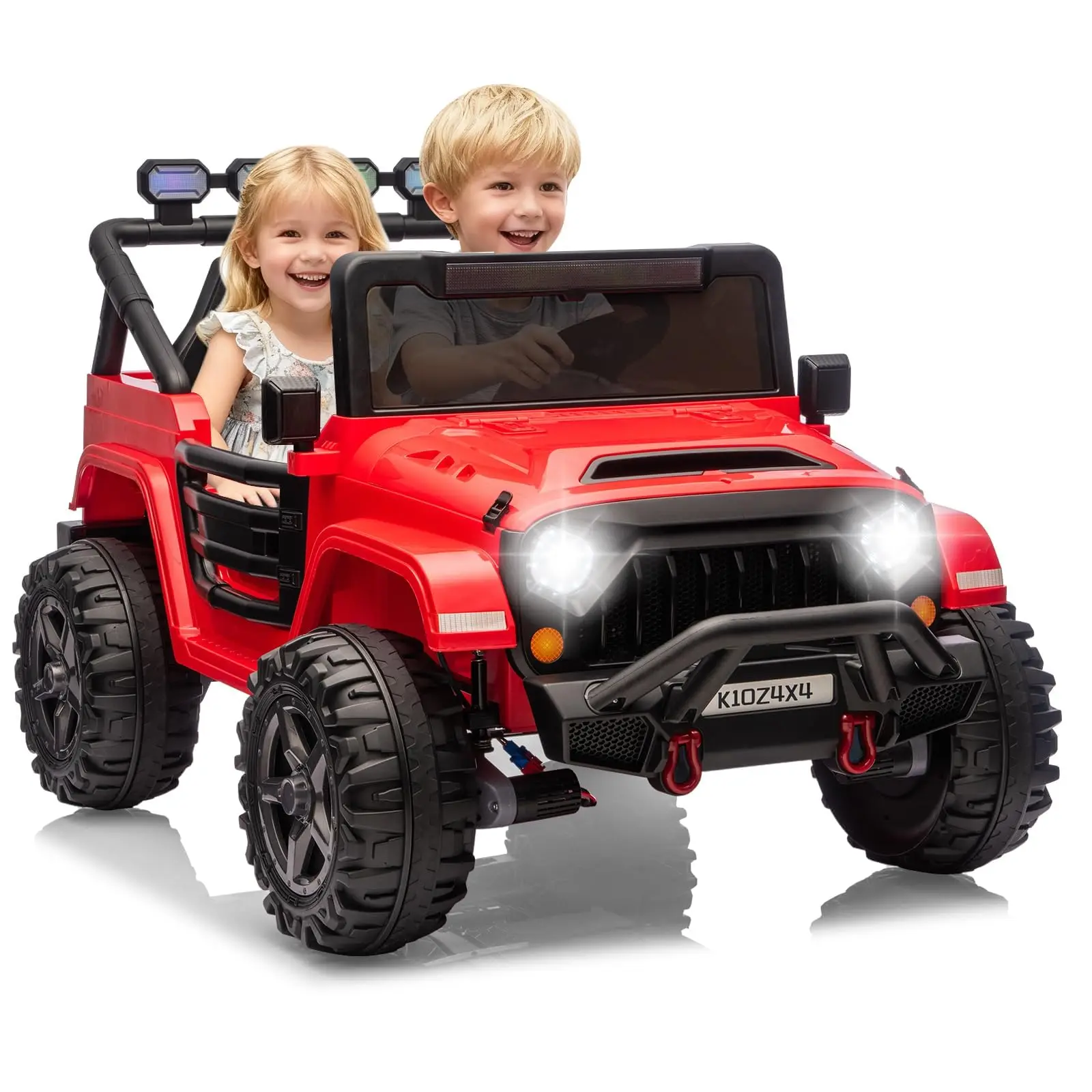 24V 2 Seater Kids Ride On Truck With Parent Remote, 4x200W Motors, 2WD/4WD, Bluetooth LED Lights, 5 MPH Electric Car Ages 3-8