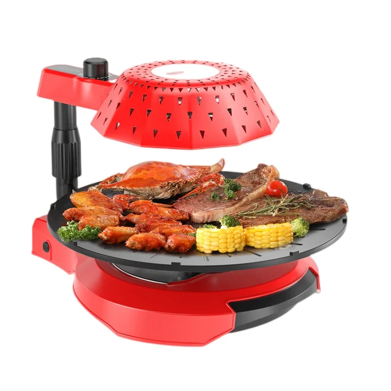 1390w Bbq Oven Indoor Electric Baking Tray Home Smoke-free non-stick Barbecue machine automatically rotating baking tray