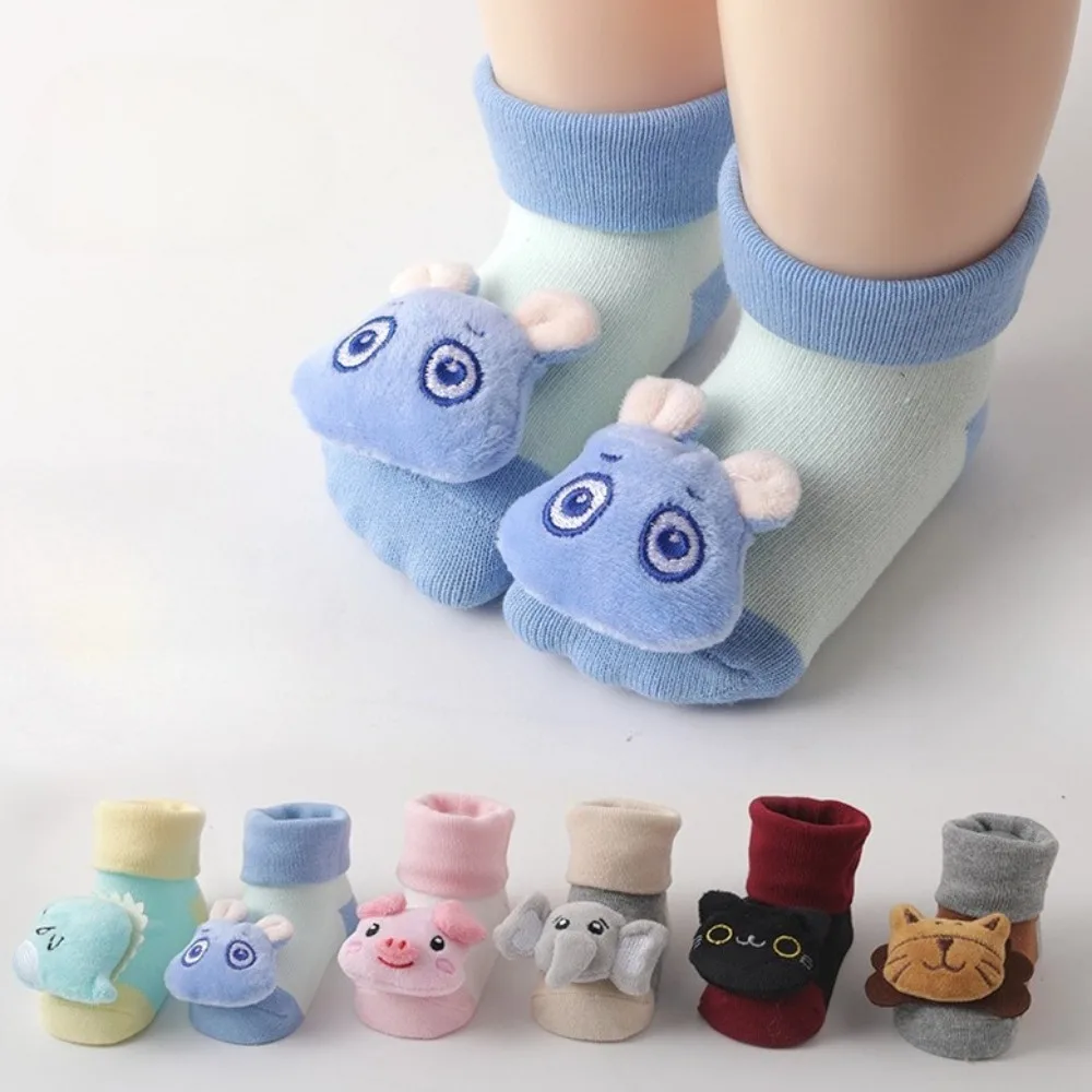 3D Doll Non Slip Baby Floor Socks Soft Cotton Dot Grip Newborn Infant Spring Autumn Anti Slip Kids Walking Socks for Boys Girls