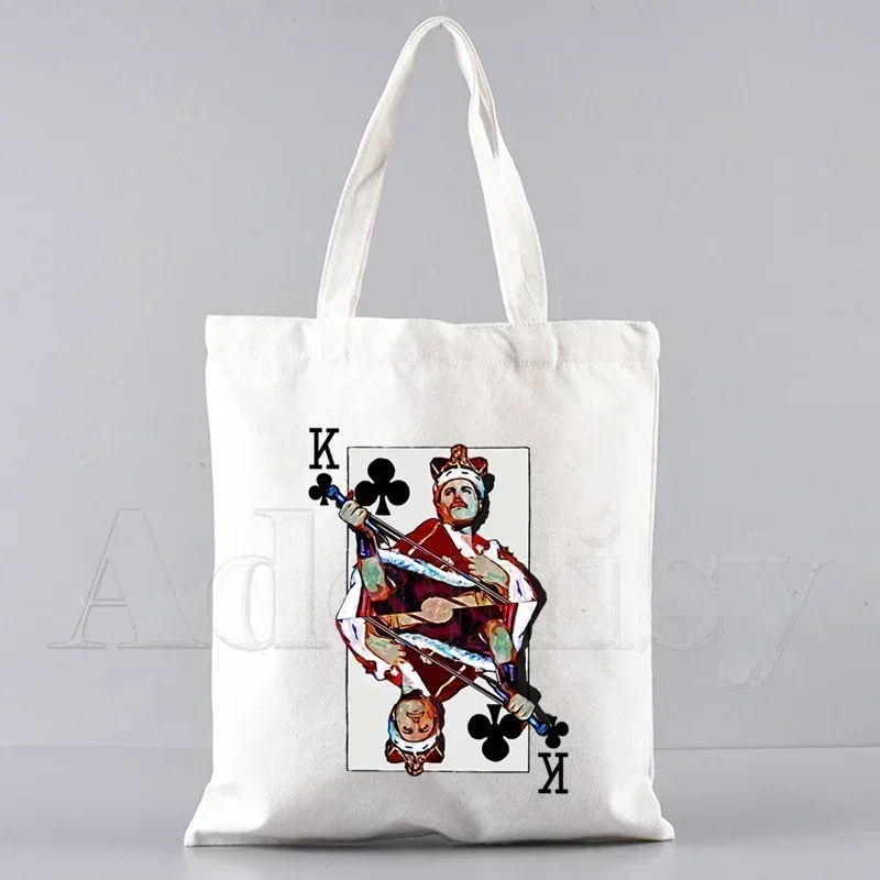 Freddie Mercury Tote Bag Unisex Canvas Bags Shopping Bags Printed Casual Shoulder Bag Foldable