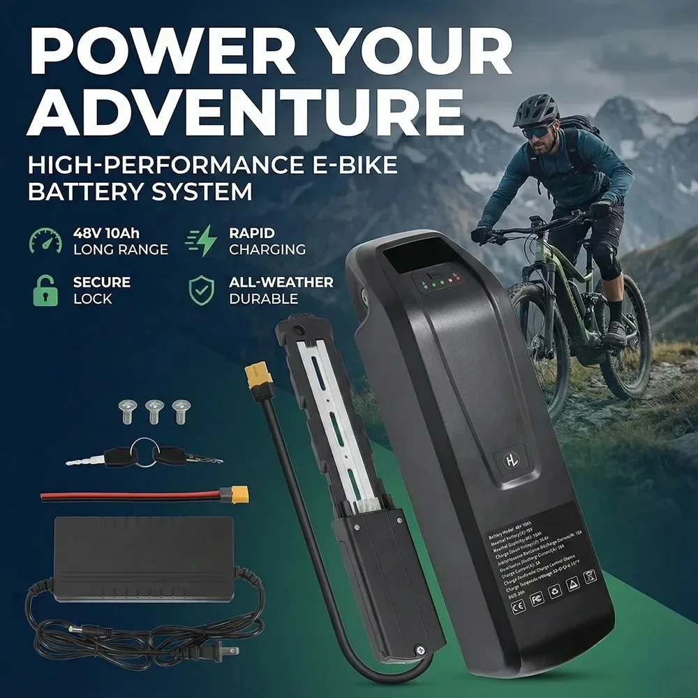 48V Lithium Battery Pack 10Ah 15Ah 20Ah Hailong Max 5Pins For Bafang BBS02 BBS03 BBSHD 1000W 750W Motor Electric Bike USB
