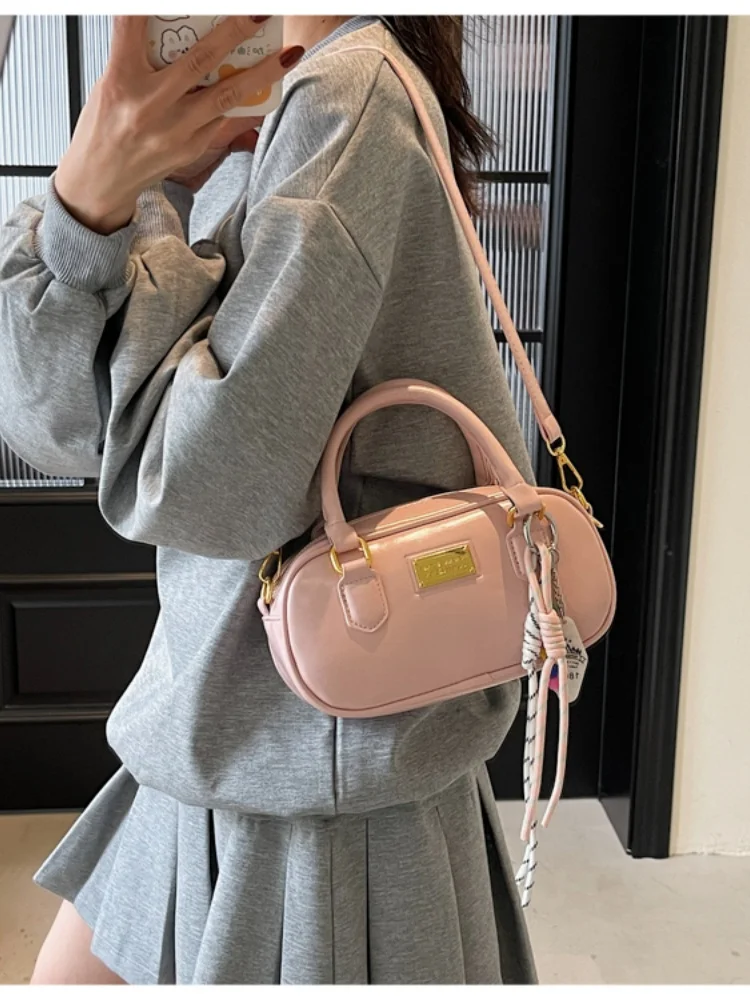 Женская сумка для боулинга в стиле ретро, новинка весны и лета 2025 года, сумка-мессенджер на одно плечо, высококачественная универсальная маленькая квадратная сумка