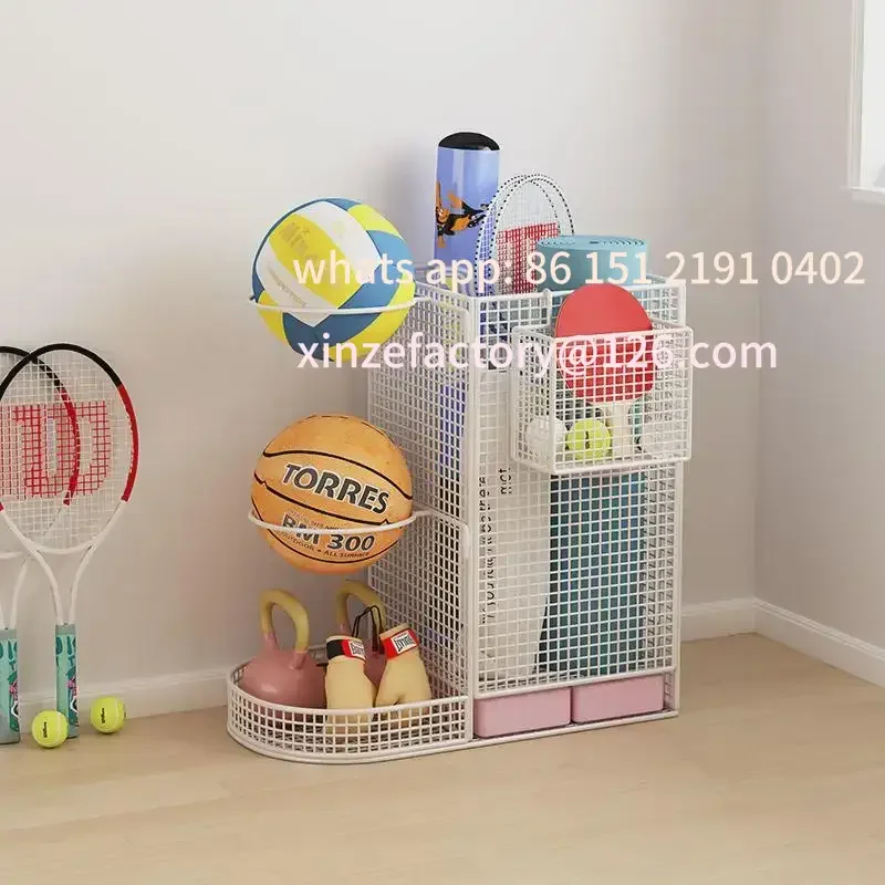

Customizable Multifunctional Storage Rack Fitness Equipment Organizer Movable Yoga Mat Storage Bin Badminton Racket