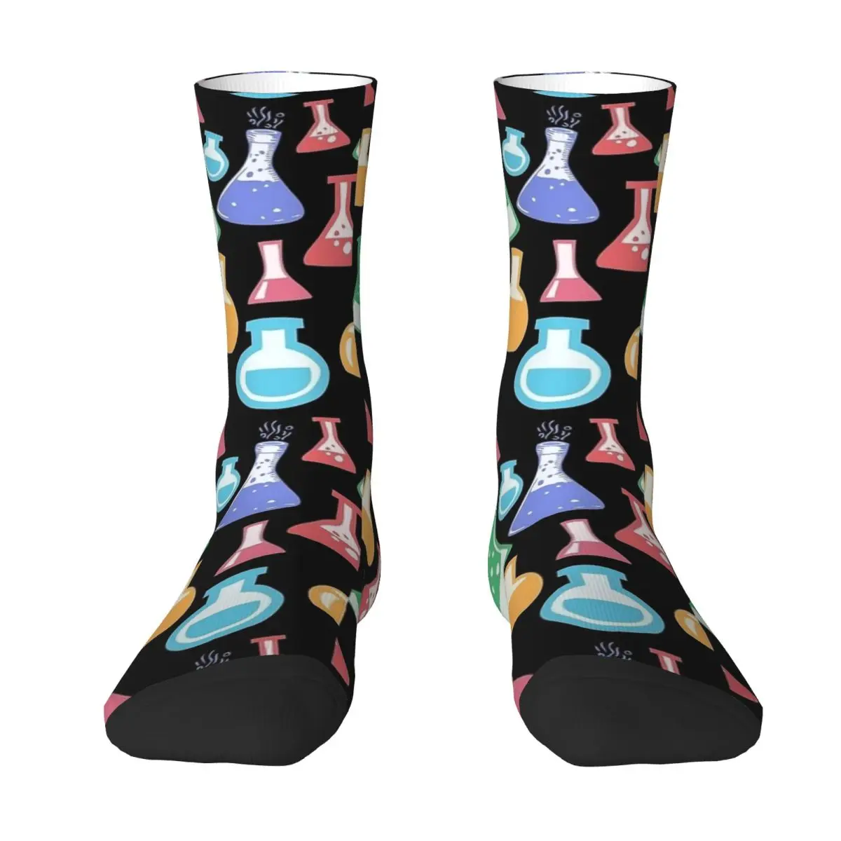 Chemistry Lab Science Equipment Pattern Socks Winter Stockings Funny Men's Soft Socks Design Running Anti Bacterial Socks