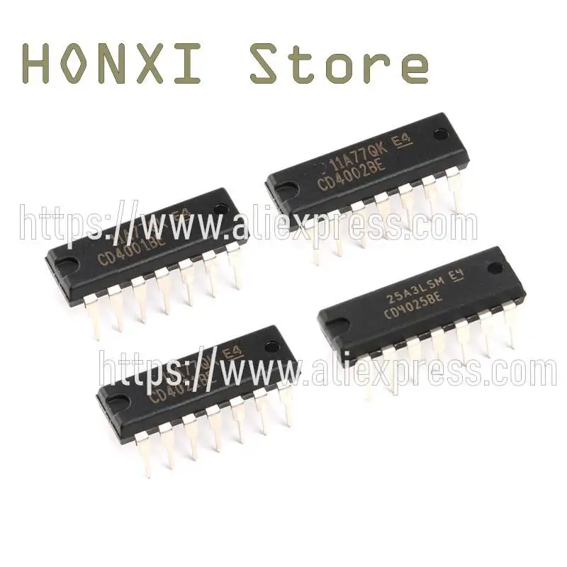 10PCS  CD4001 CD4002 CD4011 CD4012 CD4013 CD4016 CD4023 CD4024 CD4025 BE Into The DIP - 14 Logic Nor Gate Chip