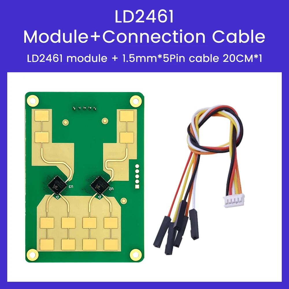 Imagem -02 - Presença Humana Distância Rastreamento Sensor Módulo de Movimento Millimeter Wave Radar Board Smart Home 24g Ld2461