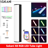 Sokani X8 RGB Tube Stick Built-in Battery & Magnet With APP Control LED Video Light For Photography Studio Photo Product Lightin