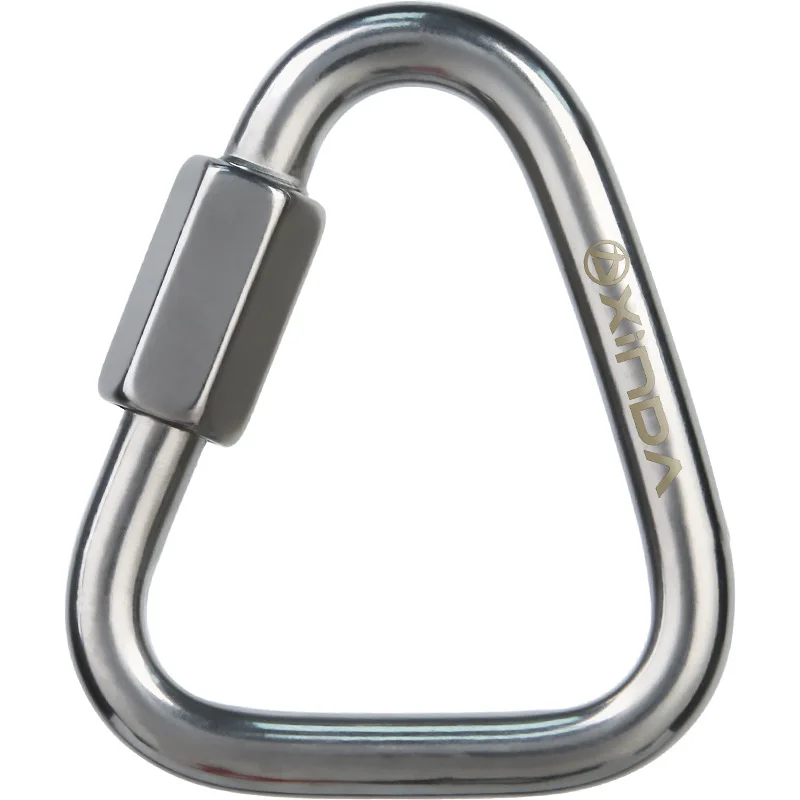 

Stainless Steel Triangular Buckle Mountain Safety Buckle Carabiner Safety Snap Hook Climbing Gear Carabiner