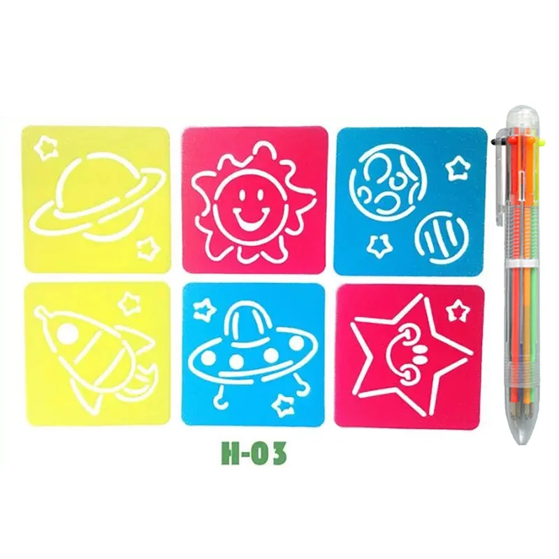 DIY Cartoon Shape Drawing Stencils for Educational Art