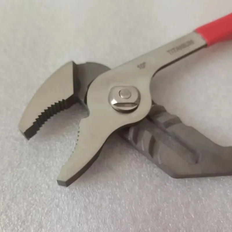 Alicate de bomba de água de ferramentas manuais de titânio não magnético 10" com alça vermelha para MRI