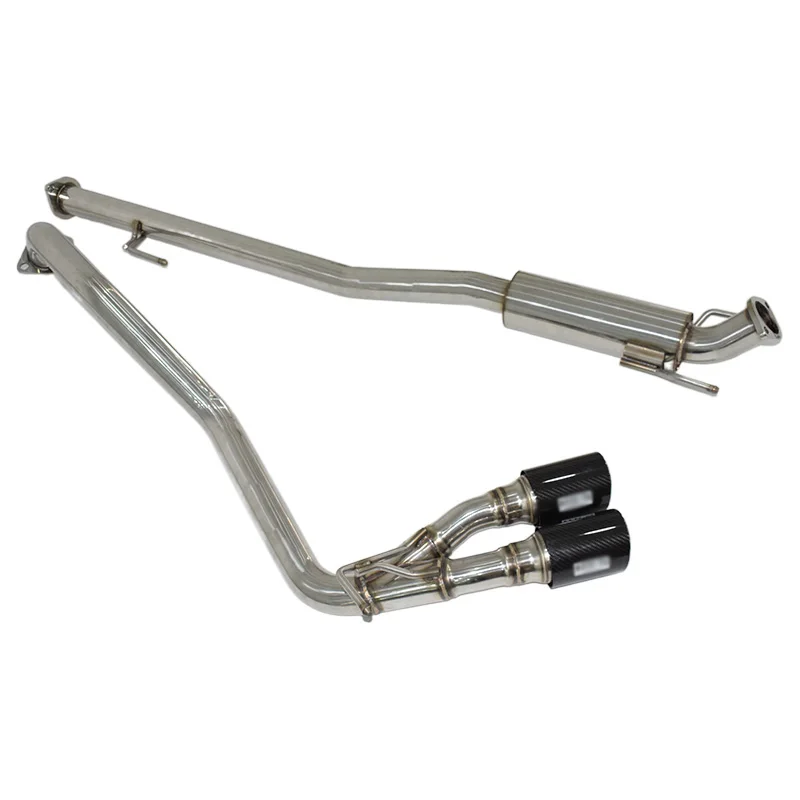 Cat Back Exhaust For Toyota Hilux Revo Side Twin Carbon Fiber Dual Tail Tip Muffler Exhaust Pipe Performance Exhaust System