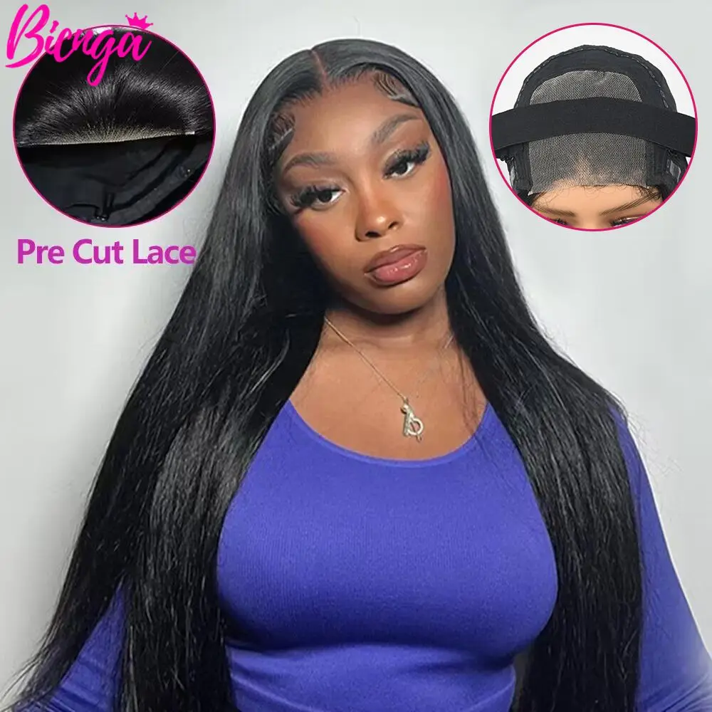 Glueless Human Hair Pre-Plucked Wig,4x4 Straight Transparent Lace Wig,Glueless Wig Human Hair Ready To Wear,Glueless Pre-plucked Human Wigs Ready To