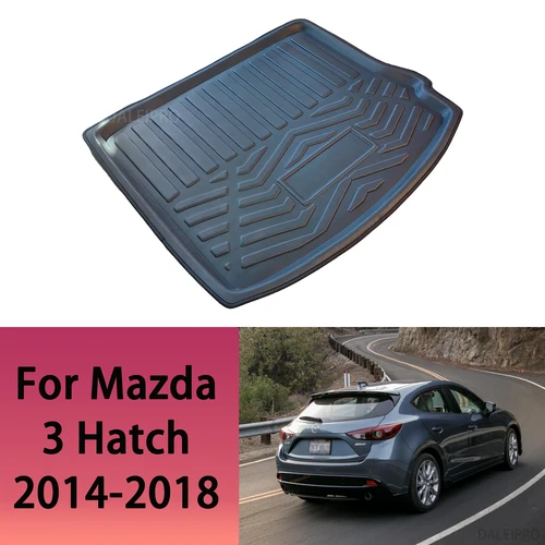 Imagen 1 del producto Estera para maletero trasero de coche para Mazda 3 M3 Axela BM Hatchback 2014 2015 2016 2017 2018, revestimiento de carga a medida, accesorios para bandeja de suelo de maletero
