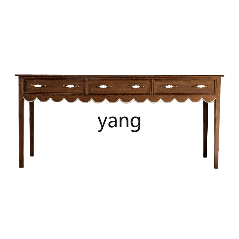 

LZR American Style Sofa Backrest Table Entryway Walnut Color Decorative Table