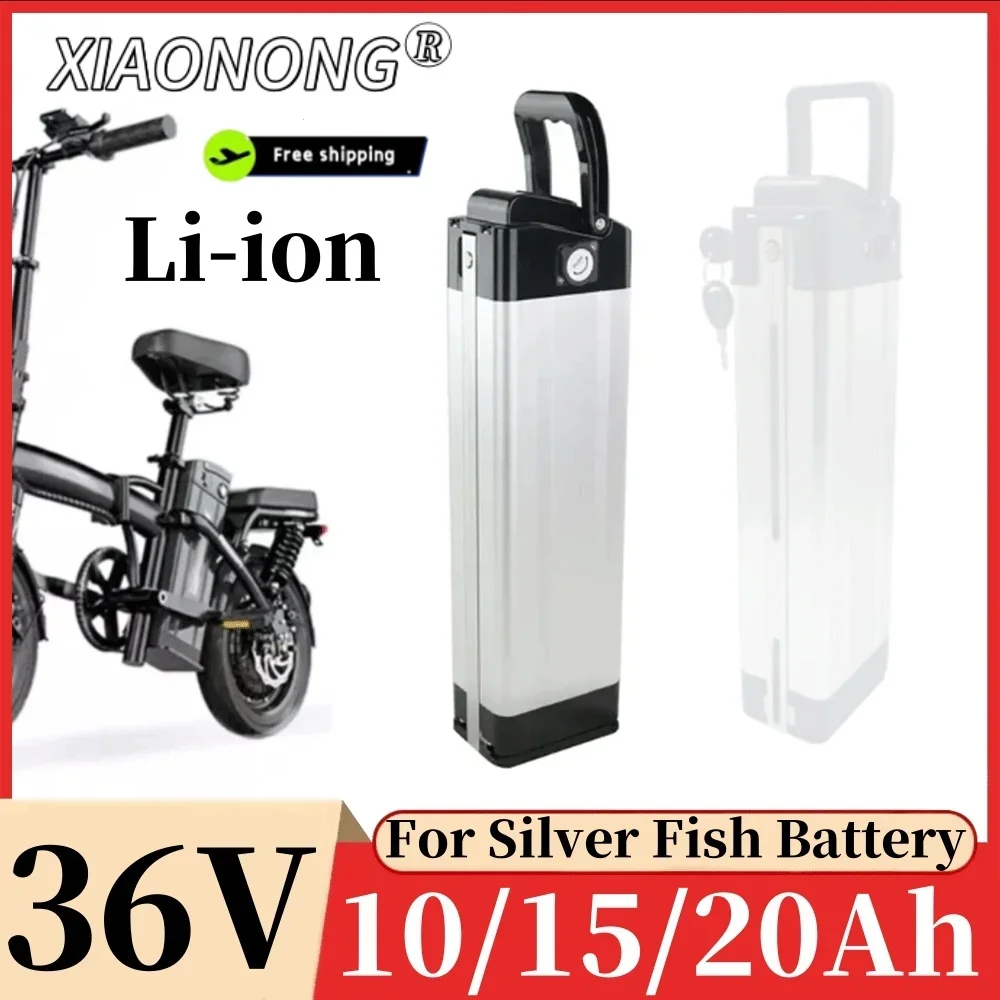 36V10/15/20AH Lithium for Silver Fish Ebike Battery Akku 350W 500W 750W 1000W Electric Bike 18650 Li-ion battery pack