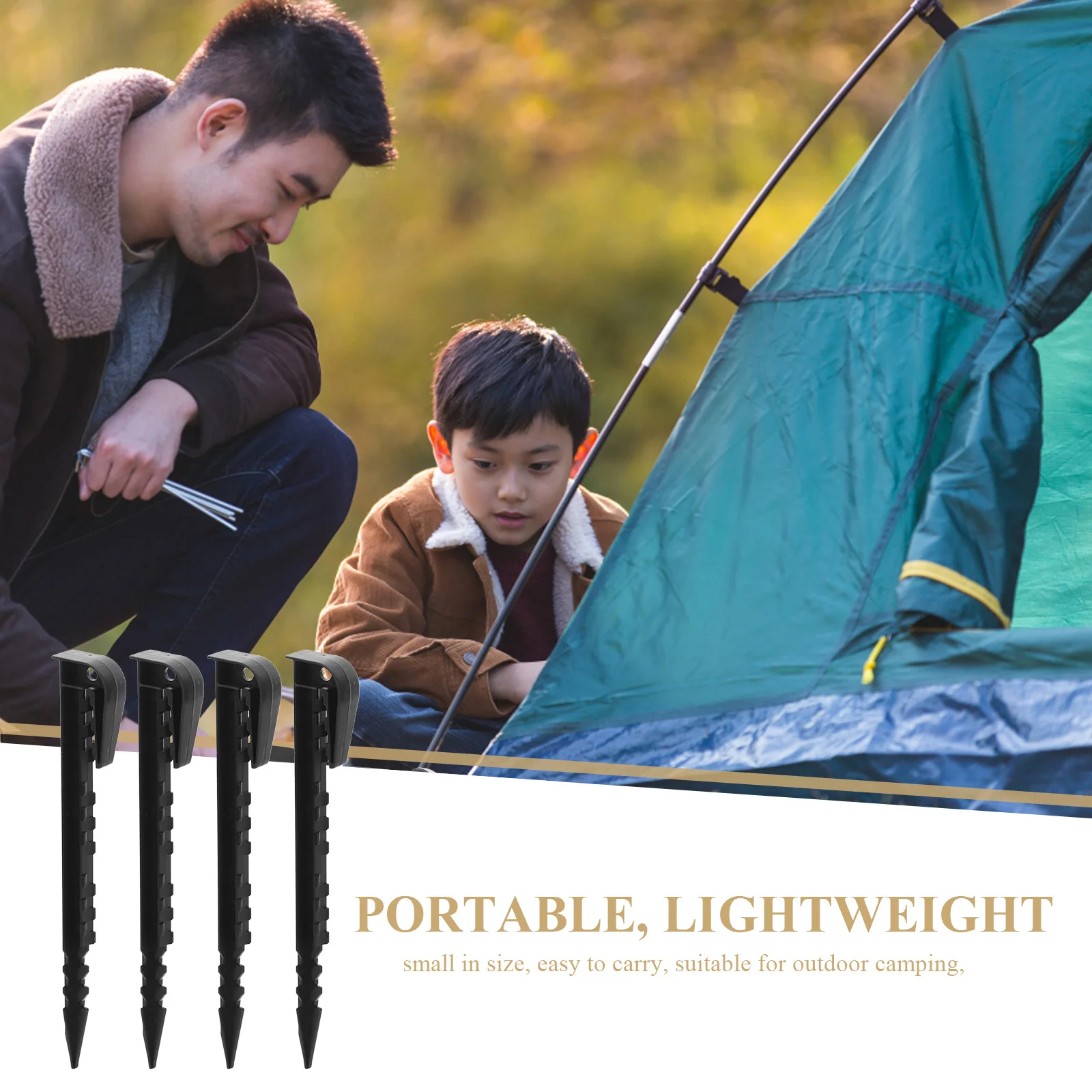 

20pcs Ground Stakes Plastic Tent Pegs Beach Sand Camping Hiking Tarp Canopy Fence Spikes Outdoor Nails Gardening Landscape