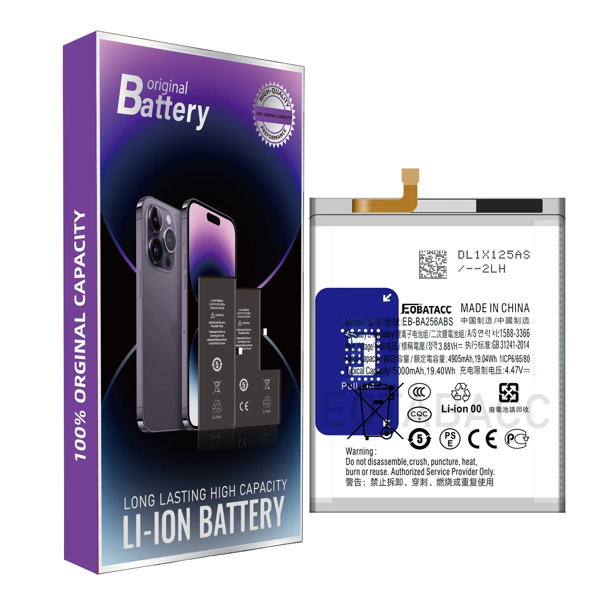 2025 YEARS EOTABACC High Quality 100% Original EB-BA256ABS  Battery For Samsung A55 5G/A556 Phone Battery+Tools