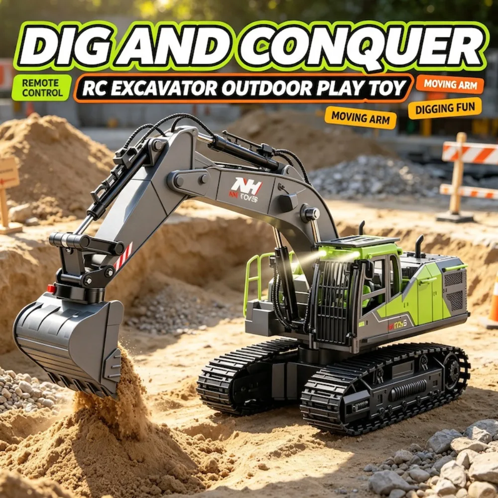 3-in-1合金製リモコン式掘削機-ワイヤレス24g-14チャンネル-エンジニアリング車両-おもちゃ-電動ドリル-グラバー-おもちゃ-ギフト