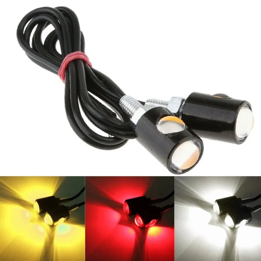 2Pcs Led Motorcycle Signal Lamp Super Bright Car Moto Number License Plate Tail Rear Light Turn Indicator Brake Fog Lamp Bulb