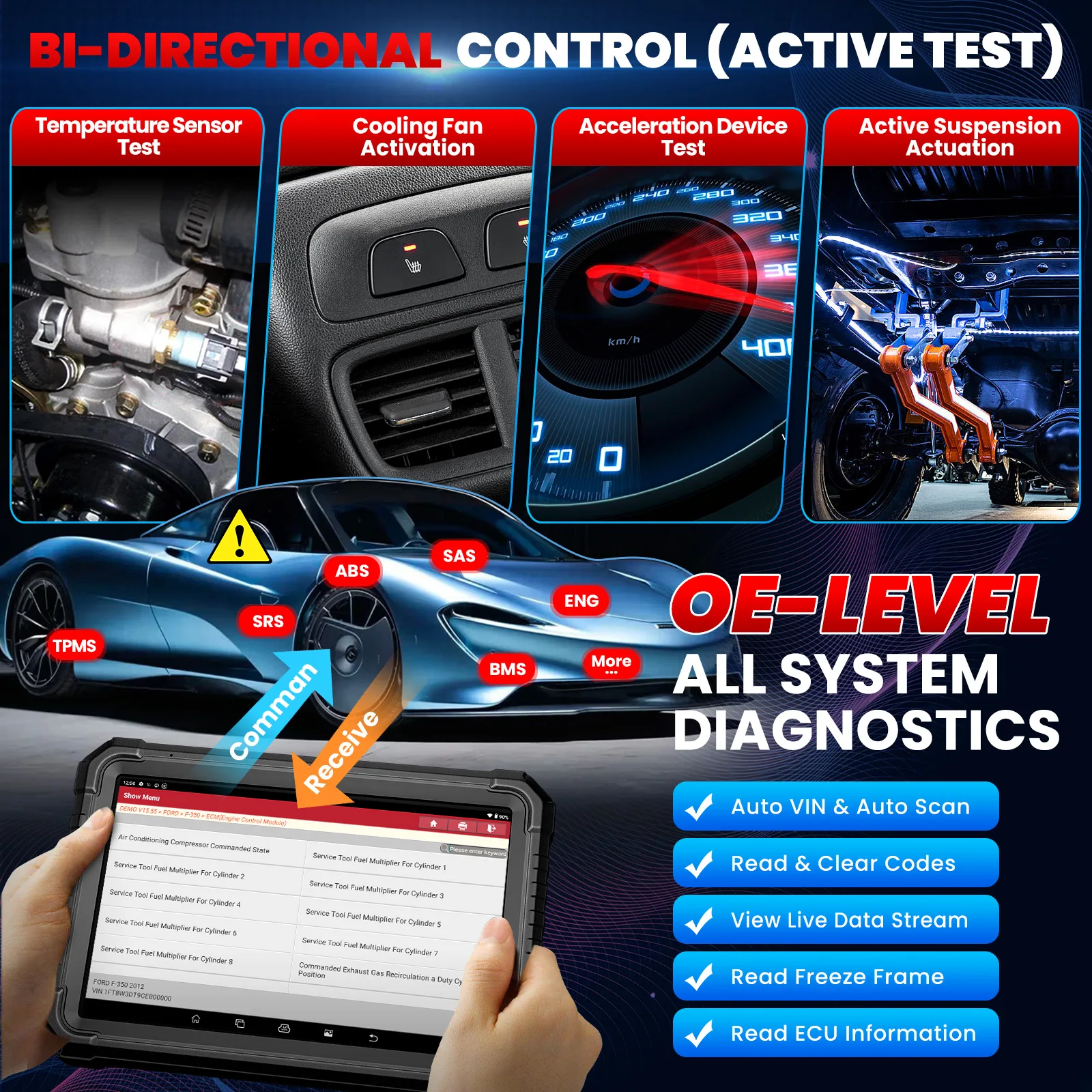Fotografia 6: Ferramenta de Diagnóstico Automotivo Profissional X431 PRO3 V+ ELITE Pro3s+ Elite EURO PRO4 2 para Caminhões e Carros