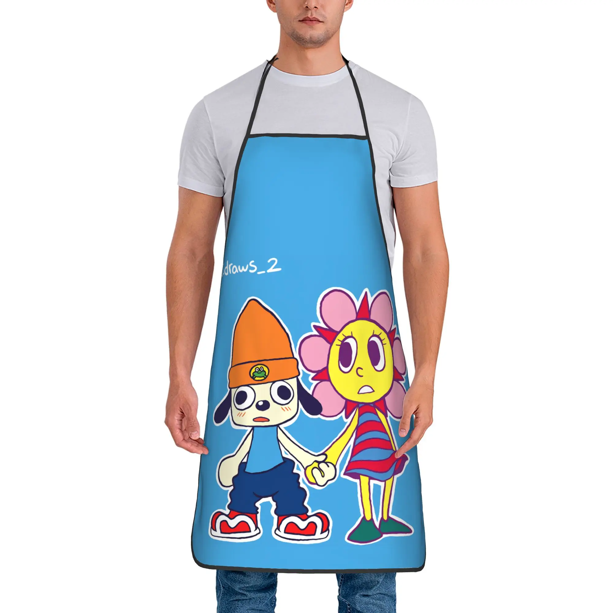 

Parappas The Rappers Apron Restraunt Manicure Kitchen Accessories Fashionable Cooking Aprons without Pocket