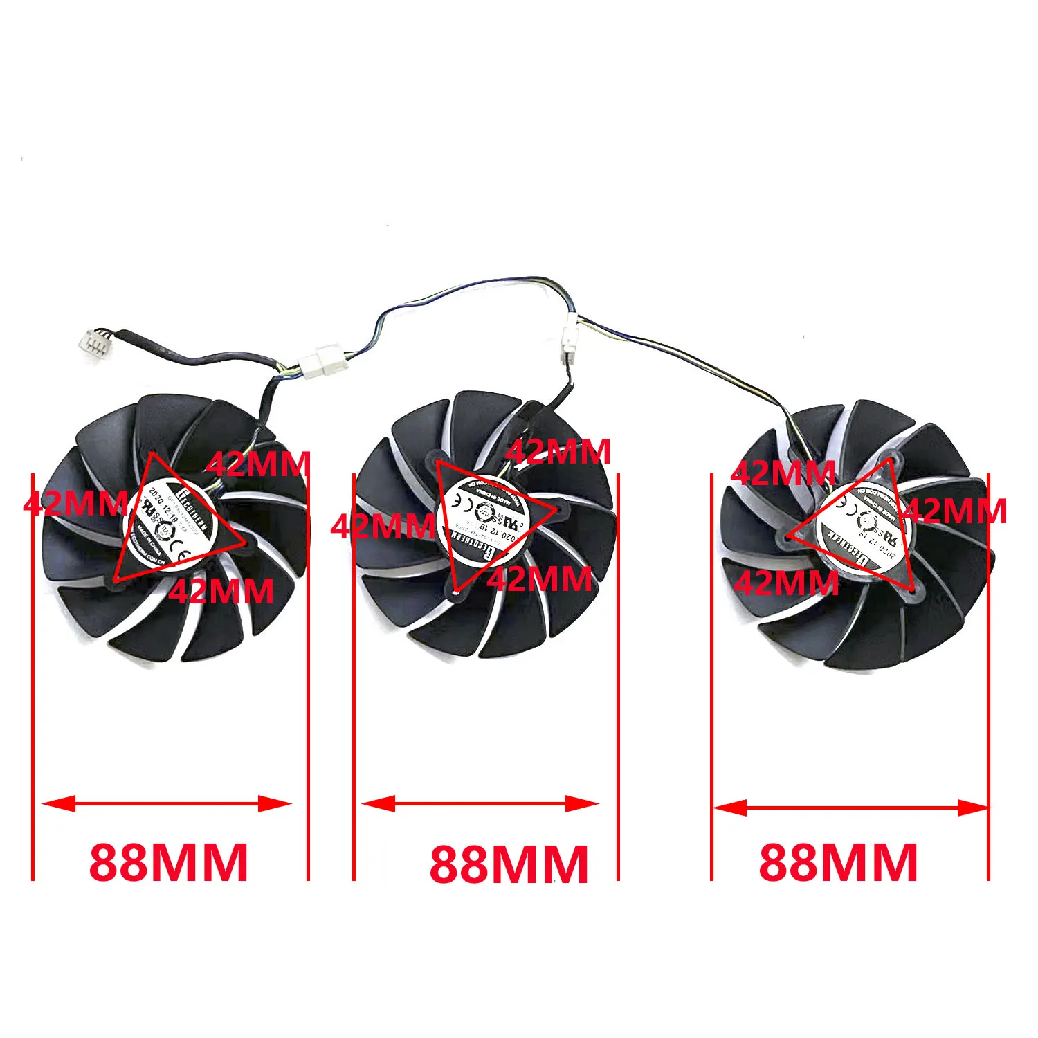 3 مروحة جديدة 88 مللي متر 4PIN CFY09215M12SPA تيار مستمر 12 فولت RTX 3070 GPU مروحة مناسبة لبطاقة الرسومات Zotac RTX 3070-8GD6 Thunderbolt GE HA