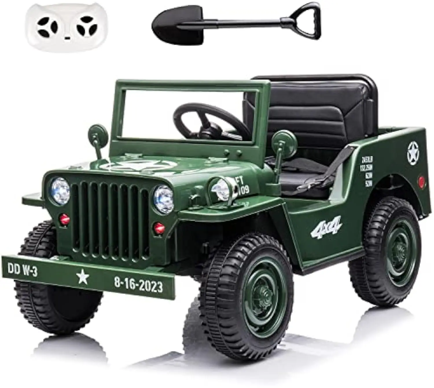 Ride On Truck 12V Electric Car Battery Powered Ride On Toy with Four Wheels Remote Control Music LED Lights for Toddlers