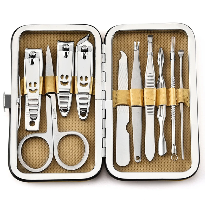 1pcs Nail Art Nail Art Tool Set Nail Scissors Scissors Tweezers Knife Nail Art Set Rock Pattern Nail Box