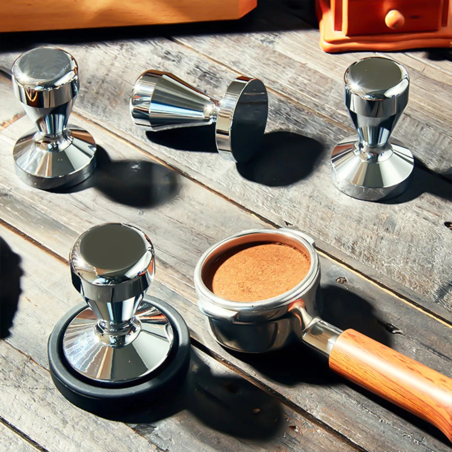 Marteau de presse à café en acier inoxydable, machine à expresso, outils faits à la main, accessoires de machine, 73 Barista, 49mm, 51mm, 53mm, 58mm