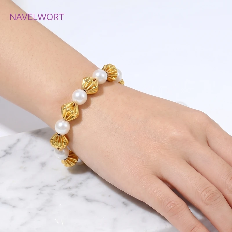 18K Gold Plated Brass Bicone Spacer Beads,Vintage Textured Beads Separators,DIY Handmade Pearl Bracelet Making Accessories image 2