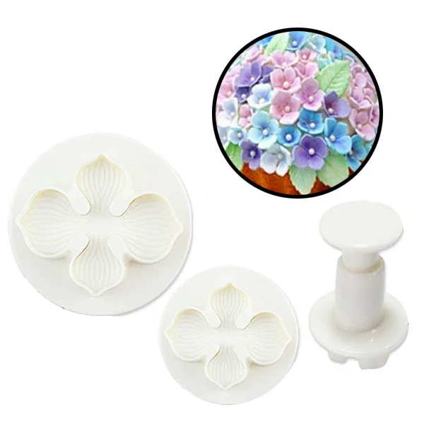 

3pcs Fondant Cake Mold Set 3 Different Sizes Winter Wonderland Party Decoration Tools Baking Supplies Flower Plunger