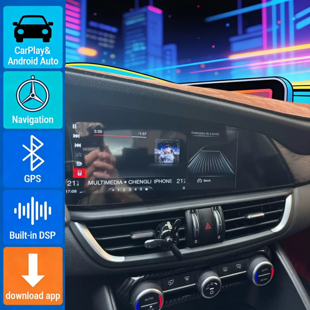 For Alfa Romeo Giulia Stelvio 2017-2024 CarPlay Android 13 Car Radio Automobile Multimedia Auto Bluetooth GPS Navigation  Stereo