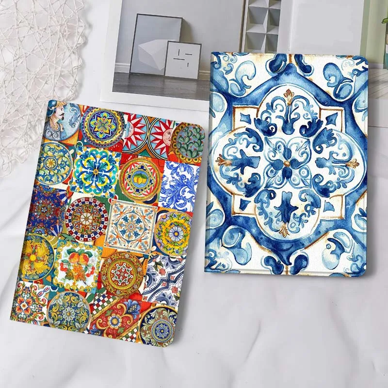 

Colorful Ceramic Tile Pattern Gift Tablet Case For Samsung Tab Galaxy S6 S11 A A7 A8 A9 A11 10.1 10.4 10.5 Plus Lite