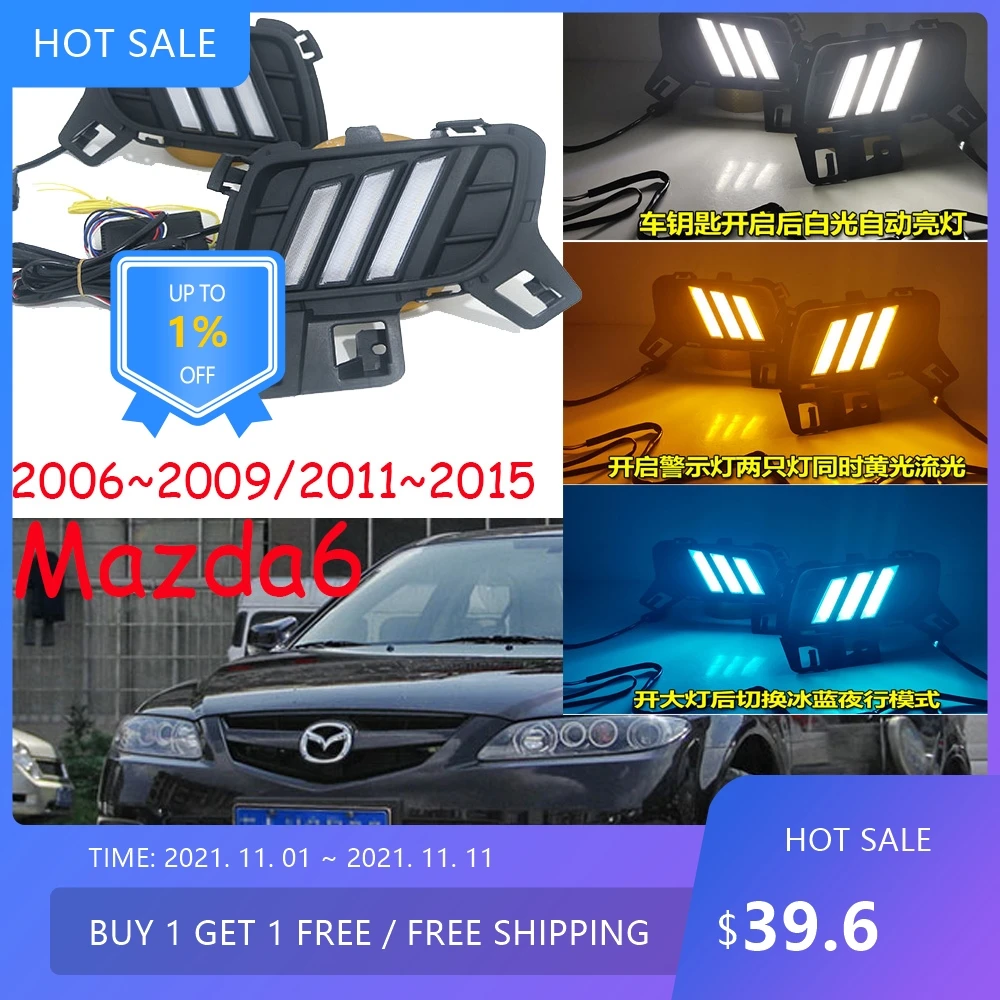 

auto bumper headlight for Mazda6 daytime light aurion 2006~2009/2011~2015y auto accessories LED headlamp for Mazda6 fog light