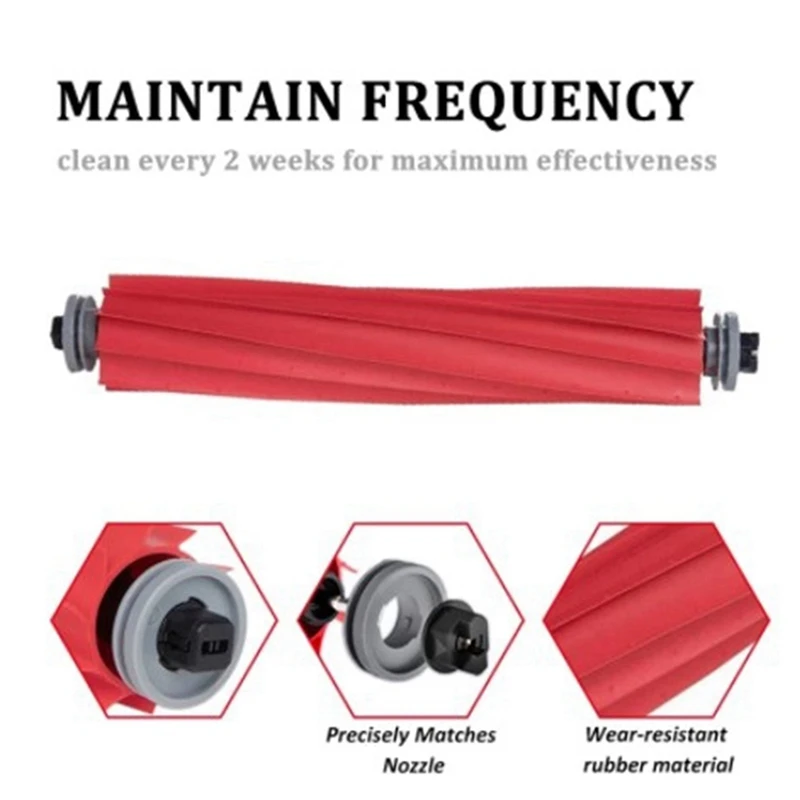 3PCS Detachable Main Brush for Roborock T8/G10S/G10S PRO/S7 T7S T7Plus Vacuum Cleaner Replacement Spare Cleaning Brush