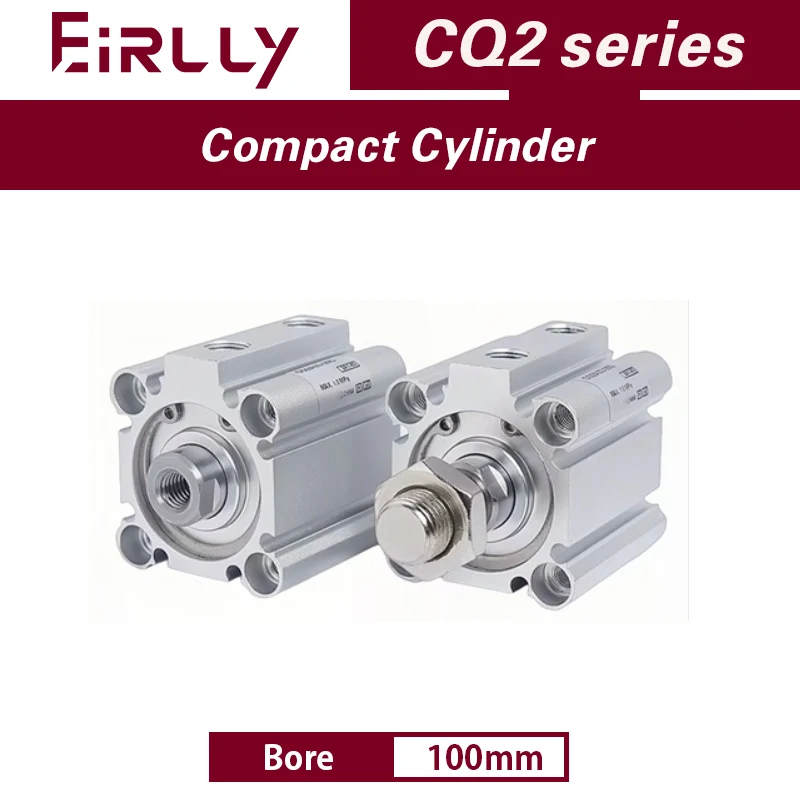 

CQ2B100 CDQ2B100 CQ2A100 CDQ2A100 Compact Cylinder Standard Type Double Acting single Rod Bore 100mm stroke 5-100mmMale Thread