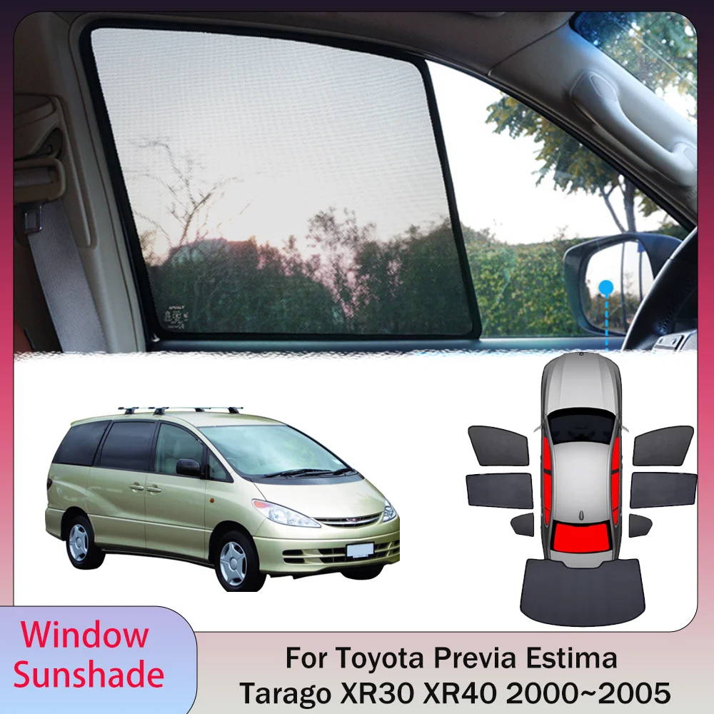 

For Toyota Previa Estima Tarago XR30/40 2000~2005 Car Magnetic Mesh Privacy Sunshade Side Window Sun Shade Protection Accessorie