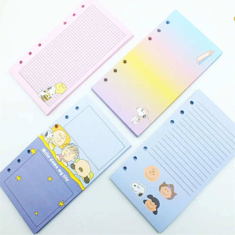 45Pages Snoopy Spike Hand Book A6 Paper Inner Core Diary Notebook Anime Cartoon Puppy Students Office Worker Stationery Gifts