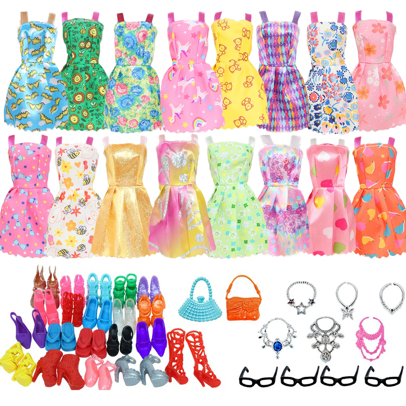 32 Pièces De Fringues Et Accessoires Pour Poupées 11,5″ – La Garde-robe De Rêve Pour Petites Fashionistas !