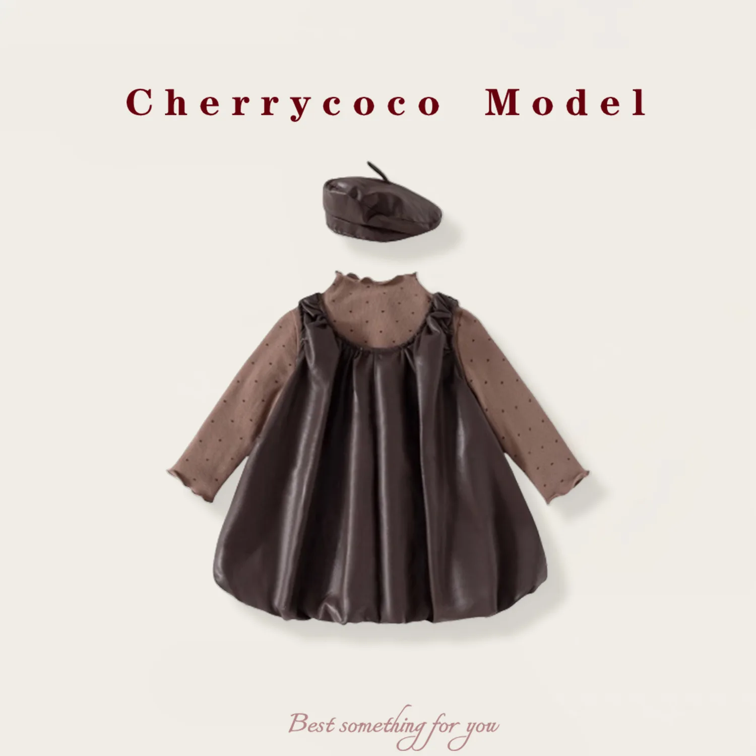Dress Overall Princess Dress Set Grils Children Sweet Cute Fashionable All-matching Comfortable New Autumn Dot Hat