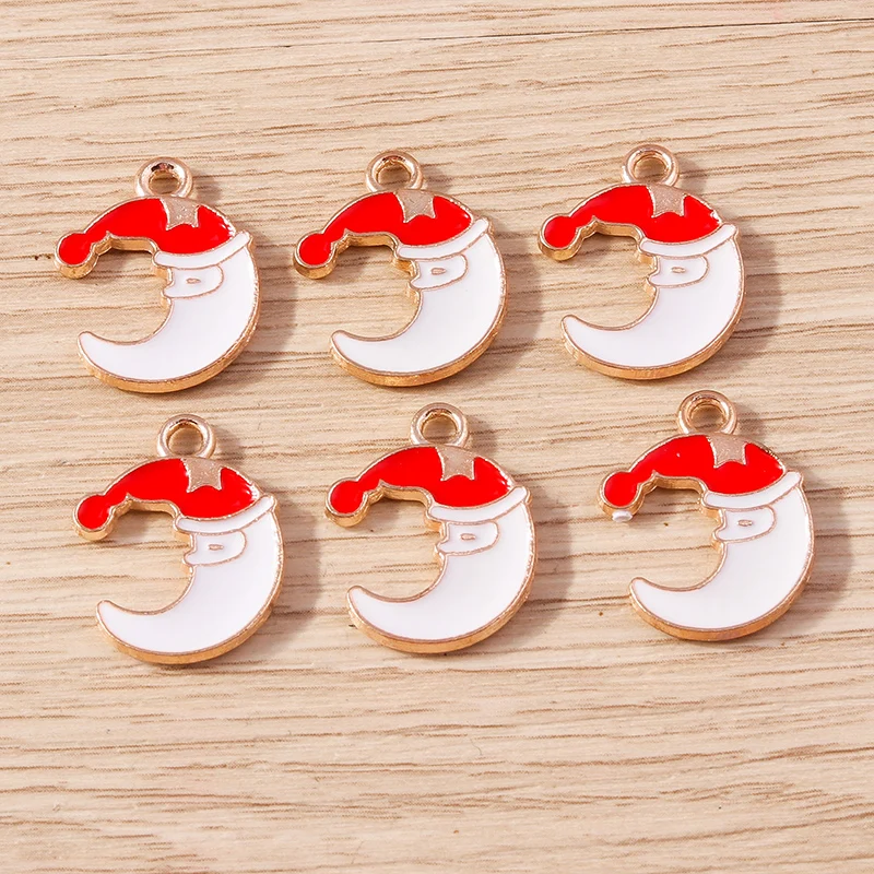 10 teile/los mischen niedlichen Emaille Weihnachts baum Santa Claus Glocken bezaubert Anhänger für Schmuck machen Ohrringe Halsketten DIY Handwerk Geschenk – Detail 13
