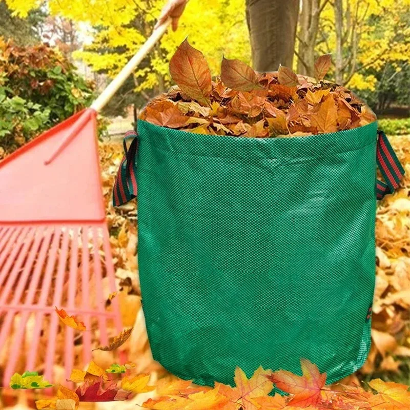 Heavy-duty reusable garden waste bags, garden tool bags, bags for discarded plants and grass clippings.