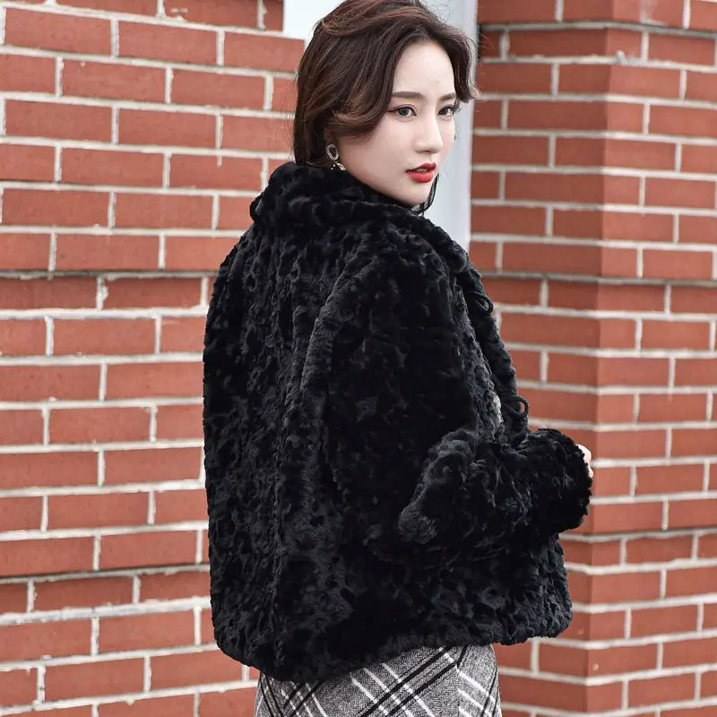 Imitation Mink Fur Coat Women's 2024 NEW Autumn Winter Jacket Cow Horn Buckle Fur One-Piece Faux Fur Coat Female Outerwear Top