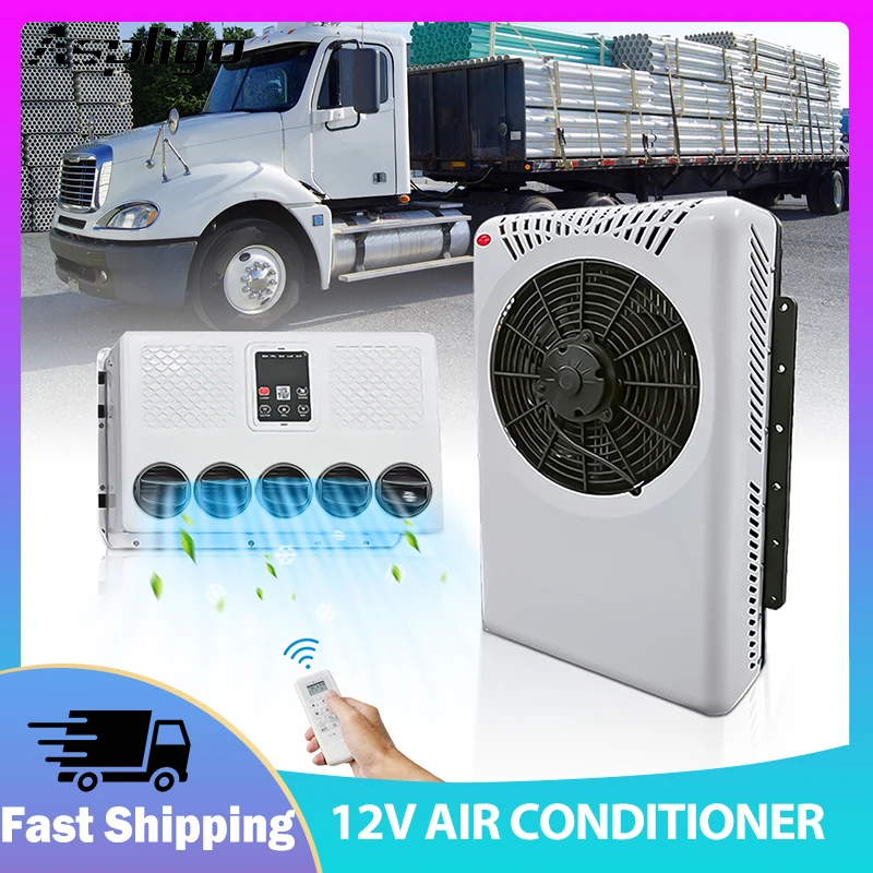 Aspligo 12V 10500BTU New Electric Car Air Conditioner New Energy Parking Split Air Conditioning for Truck Bus Camper Van RV Boat