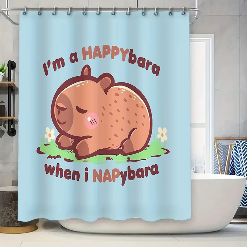 

Милая капибара занавеска для душа моющаяся ферма животное декор для ванной комнаты природа любовница дикой природы подарок домашний декор современный художественный узор