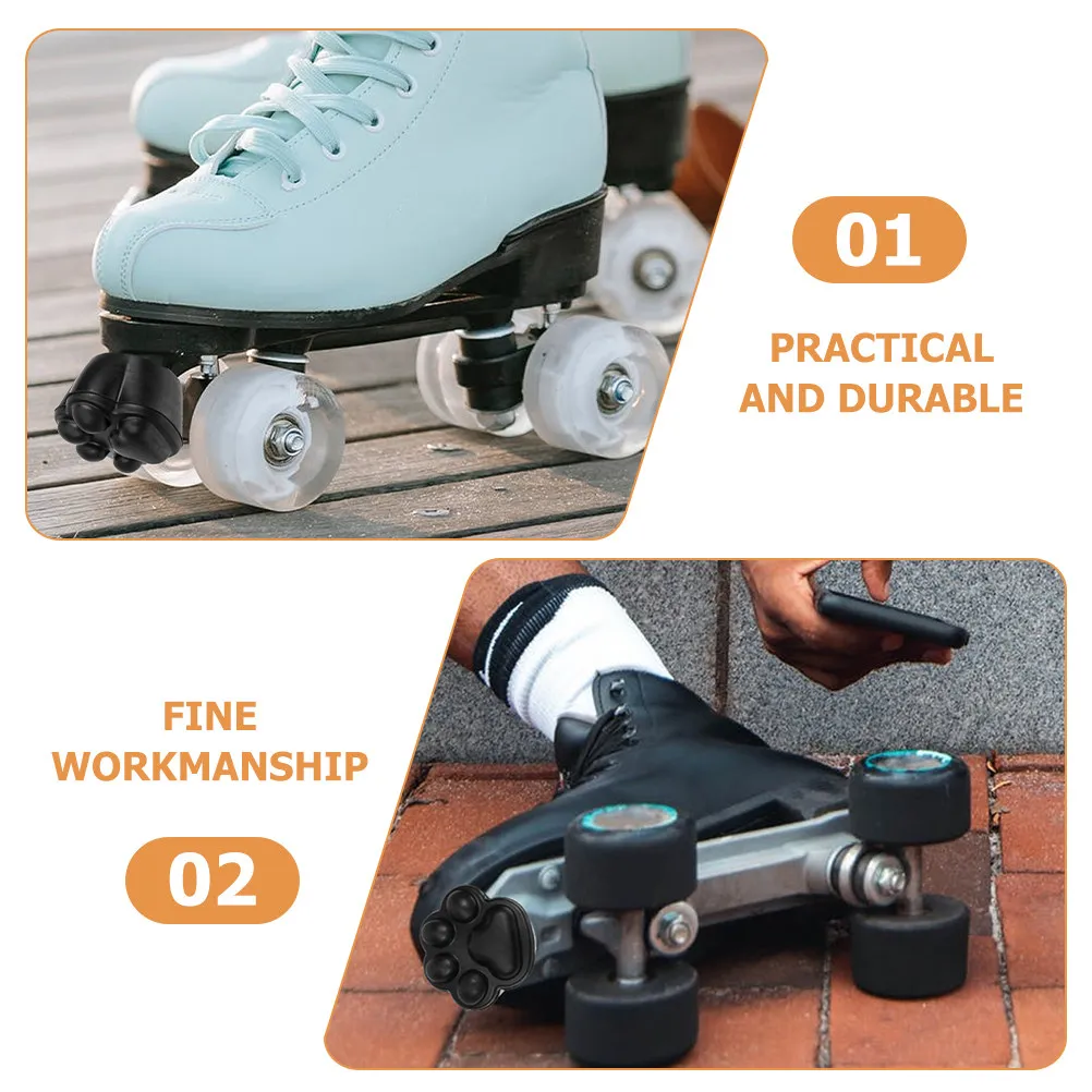 

2Pcs Roller Skates Brake Stoppers Wear-Resistant Toe Stops Durable Replacement Professional Skating Brake Tool Rubber Skate